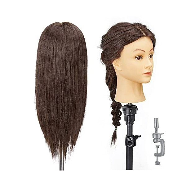 Tête de formation AIMEI, 90% de vrais cheveux 16 pouces tête de poupée de Mannequin de coiffure pour coupe de cheveux profess