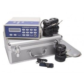 Détox Nettoyant Ion Galvano set en ALUMINIUM Coffre de service électrolyse de pied / bain de pieds. Ensemble complet / set co