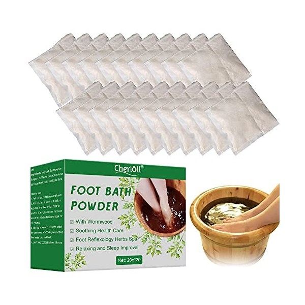 Wormwood Foot Bath Bag,Foot Soaking Chinese Medicine Bag, Womens Foot Bath Powder Bag Dispelling Dampness-20pc