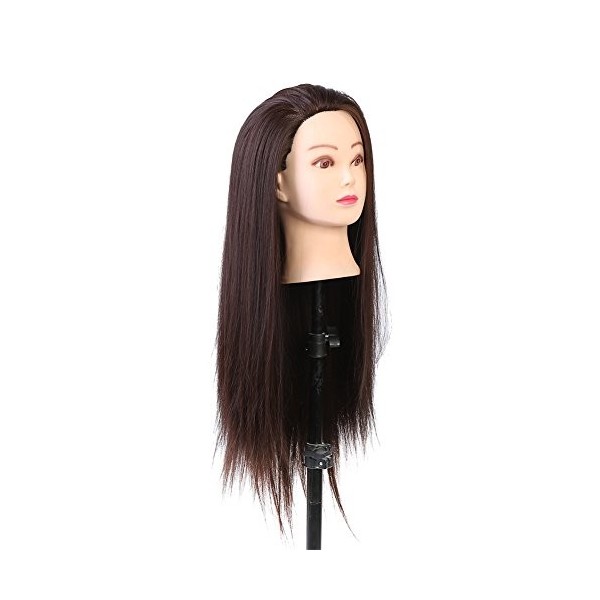 Maquillage tête de mannequin, extensions de cils de vrais cheveux Coiffeur formation tête cosmétologie tête de poupée blond f