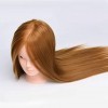 DUKWIN 22 Pouce Tête à coiffer 50% Cheveux Naturel Mannequin Tête Maquillage Formation Coiffure avec Support Support+ Peigne 