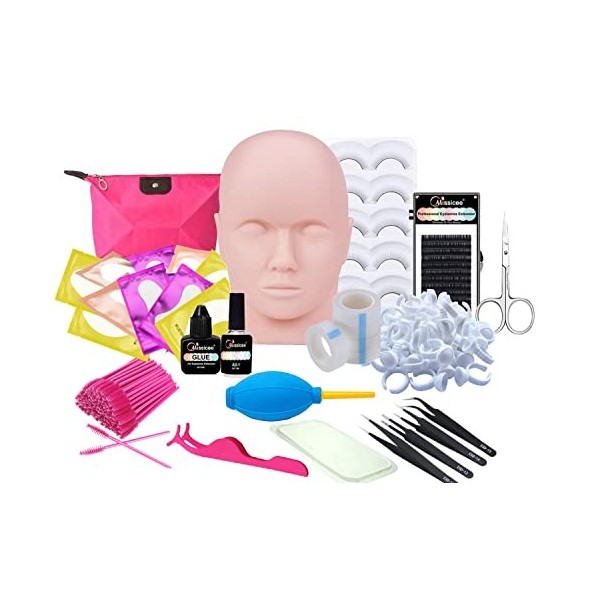 Extension de faux cils Kit, MISSICEE Kit dExtension de cils kit dextension de cils pour Formation de maquillage Avec Outils