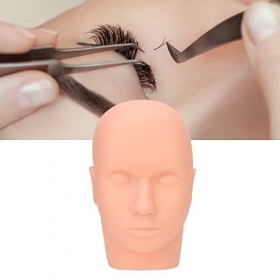 Visage de Poupée Mannequin, CosméTologie Visage TêTe Cils Pratique Formation Extension de Cils Maquillage Silicone pour Massa