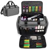 BAFASO Grand Trousse de Rangement pour Coiffeur avec diviseurs réglables, Sac pour Outils de Coiffure, Noir