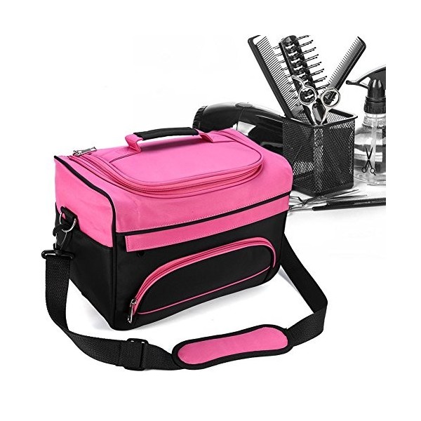 Sac de coiffeur portable, étui de coiffeur, étui de voyage pour coiffeur avec une tondeuse, des ciseaux et des peignes