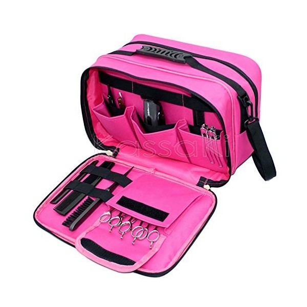 Kassaki Sac de rangement professionnel pour accessoires de coiffure Rose