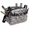 Kassaki Pro Trousse de rangement pour accessoires de coiffure pour salon de coiffure aspect serpent gris 