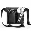 PEALOVCOM Sac à Ciseaux Coiffure en Cuir Pochette Ceinture pour Ciseaux Coiffure Sac de Rangement Coiffeur Etui Ciseaux Coiff