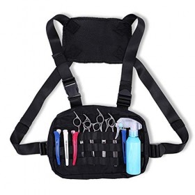 Qutsvosh Grande Capacité Coiffure Coffre Ciseaux Sac Grand Espace de Stockage Cheveux Peigne Ciseau Titulaire Double Ceinture