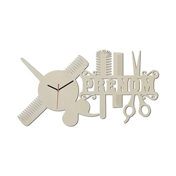 Namofactur Coiffeur Coiffeuse Horloge Murale personnalisée avec Noms Cadeaux danniversaire Ouverture Salon de Coiffure