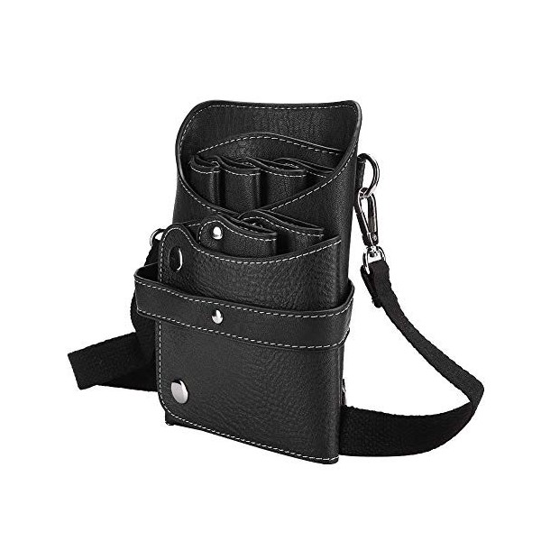 Portable Sac de Ciseaux avec Ceinture, Ciseaux Sac Gaine Sécurité, Professionnel PU Cuir Ciseaux Sac, Etui Organisateur Outil