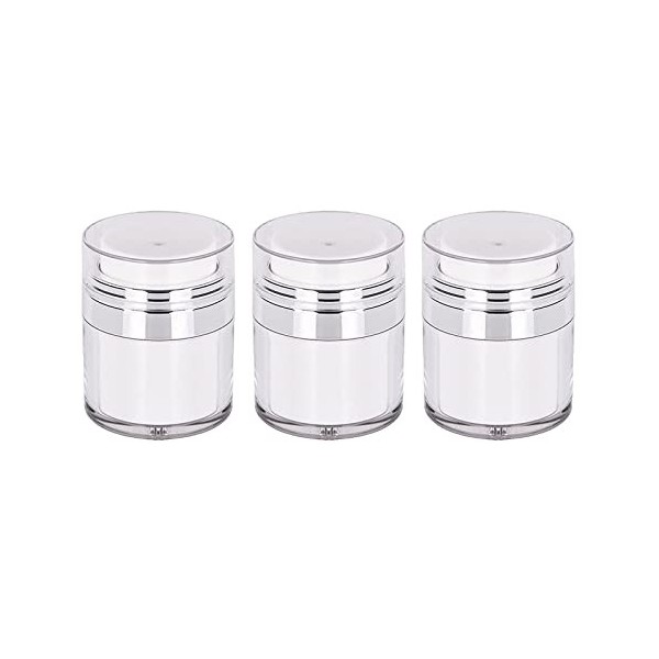 ENLACE Lot de 3 distributeurs de pompe Airless - 50 ml - Pour pot de crème - Rechargeable - Pour la crème - Avec pompe à vide