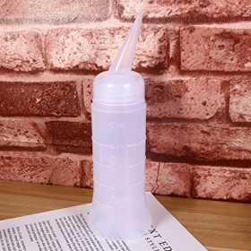 Lurrose Lot de 3 flacons de teinture pour cheveux avec embout incliné en plastique rechargeables graduées et vides pour la ma