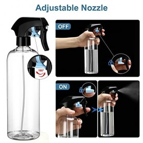 ImnBest 500 ML Vaporisateur Vide 5PCS , Flacon Pompe à Gâchette en Plastique PET , Clean Flacon Pulvérisateur Rechargeablepo