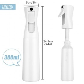 ASelected Lot de 4 Vaporisateur Cheveux Rechargeable Visage Coiffeur 300ML, Brumisateur Rechargeable 24.6 x 6cm, Spray Brumis