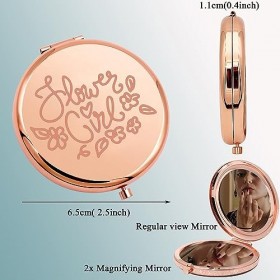 KUIYAI Flower Girl Gift Flower Girl Appreciation Gift Flower Girls Miroir compact pour filles femmes mariage Favor FLOWER GI