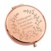 KUIYAI Miroir de voyage compact avec inscription « Daughter More Loved Than You Know »