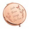 KUIYAI Miroir de poche compact avec ailes brave She Flies papillon pour filles et femmes avec miroir brave wing UK 