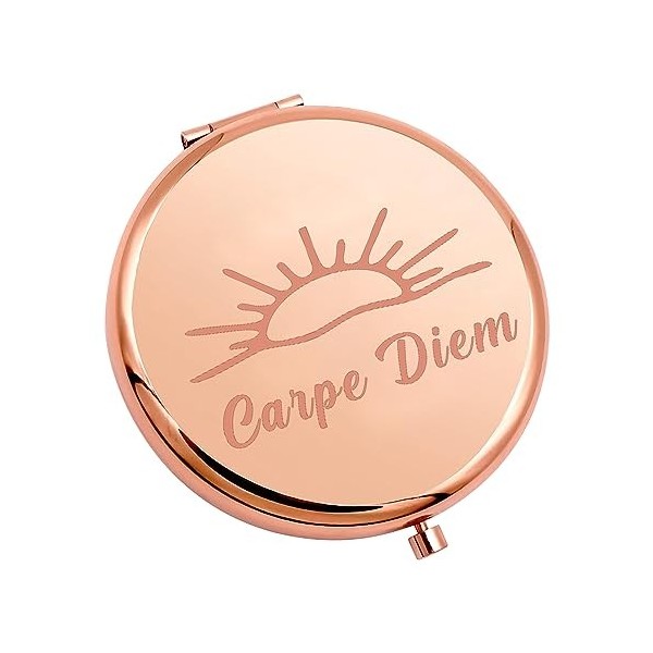 KUIYAI Carpe Diem Miroir compact avec citation latine pour filles et femmes Cadeau positif Seize The Day Carpe Diem MirrorUK