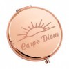 KUIYAI Carpe Diem Miroir compact avec citation latine pour filles et femmes Cadeau positif Seize The Day Carpe Diem MirrorUK