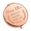 KUIYAI Miroir de maquillage pour 18e anniversaire pour filles Believe in Yourself Others Will Follow Birthday Party Favor 18