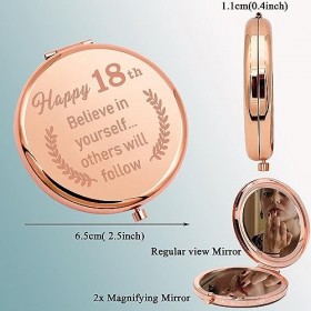 KUIYAI Miroir de maquillage pour 18e anniversaire pour filles Believe in Yourself Others Will Follow Birthday Party Favor 18