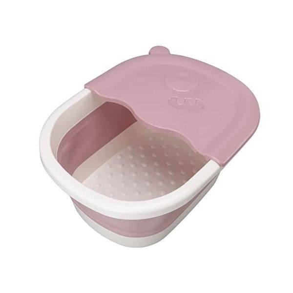 Bassin de Bain de Pieds Pliable, Seau en Plastique Pliable pour Baignoire de Trempage des Pieds avec Masseur de Pieds et Poig