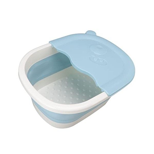 Bassin de Bain de Pieds Pliable, Seau en Plastique Pliable pour Baignoire de Trempage des Pieds avec Masseur de Pieds et Poig