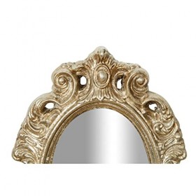 Biscottini Miroir à Main 38,5x3x21,5 cm en Bois | Miroir Portable décoratif et Miroir de Maquillage Fille et Fille | Miroir d