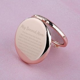 Second Mom Gifts Miroir de maquillage pour belle-mère avec inscription « My Sweet And Wonderful Second Mom »