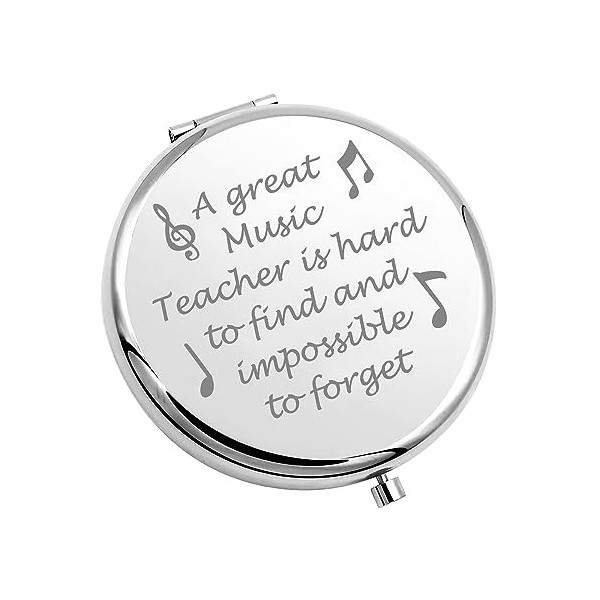 KUIYAI Miroir de maquillage pour professeur de musique « A Great Music Teacher Is Hard To Find And Impossible To Forget Music