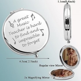 KUIYAI Miroir de maquillage pour professeur de musique « A Great Music Teacher Is Hard To Find And Impossible To Forget Music