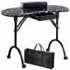 Kalolary Table de Manucure, Table de Station de Manucure Portable Table Manucure Pliante avec roulettes pour Le Salon de Beau