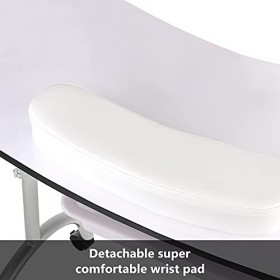 LEIBOU Table de manucure professionnelle 91,4 cm L portable et pliable avec roulettes, tiroir, éponge, sac de transport gratu