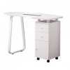 Barberpub Studio Table Manucure Table Nail Table 0400, Classique, 120 cm L x 54 cm B x 80 cm H 