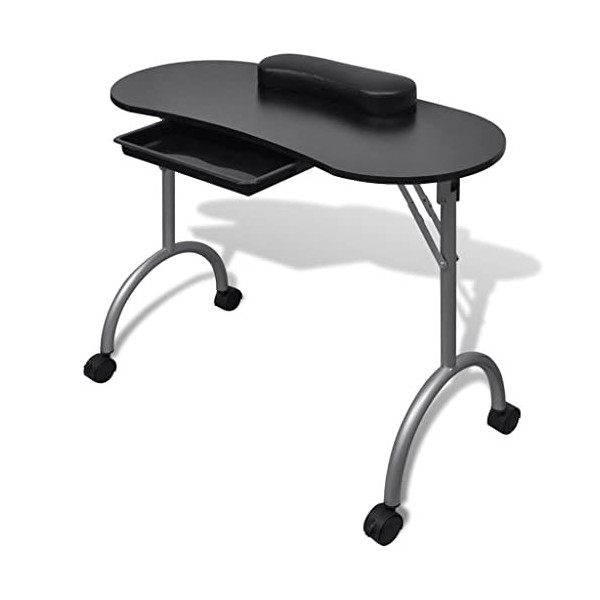 vidaXL Table de Manucure Pliante avec roulettes Mobilier Meuble Portable