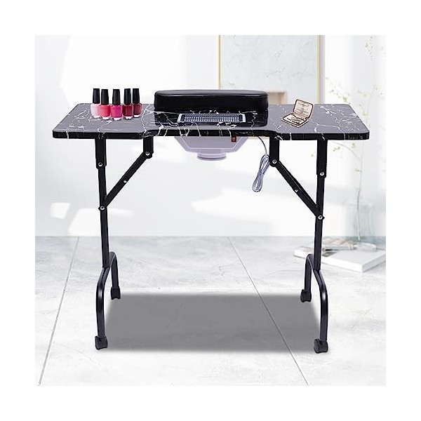 Table de manucure portable - Table de manucure - Table de manucure portable avec fonction pliable - Pour salon et maison - Av