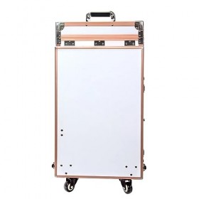 Table De Manucure Roulante, Valise De Train De Maquillage Roulante Portable, avec 4 Tiroirs Miroir Haut-Parleur Tables À Ongl