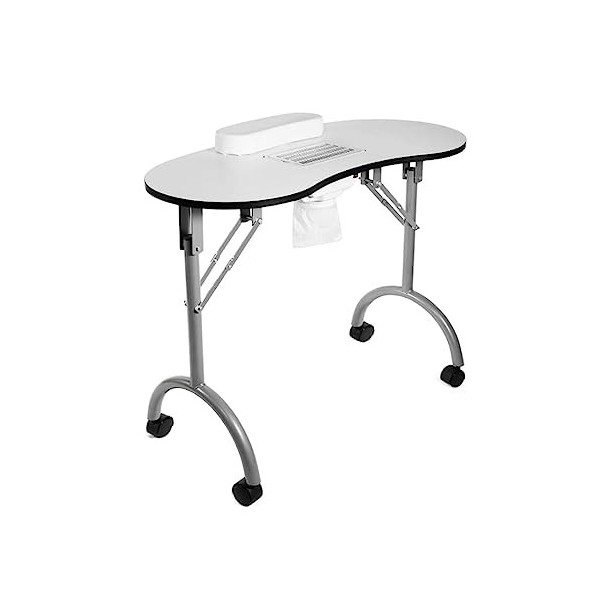 Table de Manucure Portable Pliante Professionnelle à roulettes Verrouillables avec Ventilateur Table de Manucure pour Technic