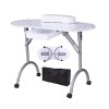 Table de Manucure Table de Travail Portable Pliable avec Tiroir et roulettes Bureau de Technicien de Longle Color : White 