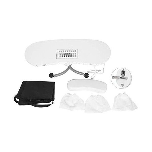 Table de Manucure Blanche pour Nail Art, avec Collecteur de Poussière intégré, Poste de Travail Pliable pour Usage Domestique