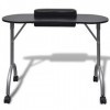 Homgoday Table pliante pour manucure avec roues noir, table de salon, table de salon, table de bureau, chambre à coucher, jar