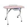 Table de Manucure Rose avec Tiroir Table de Manucure Mobile et Pliable pour Salon de Beauté à Domicile