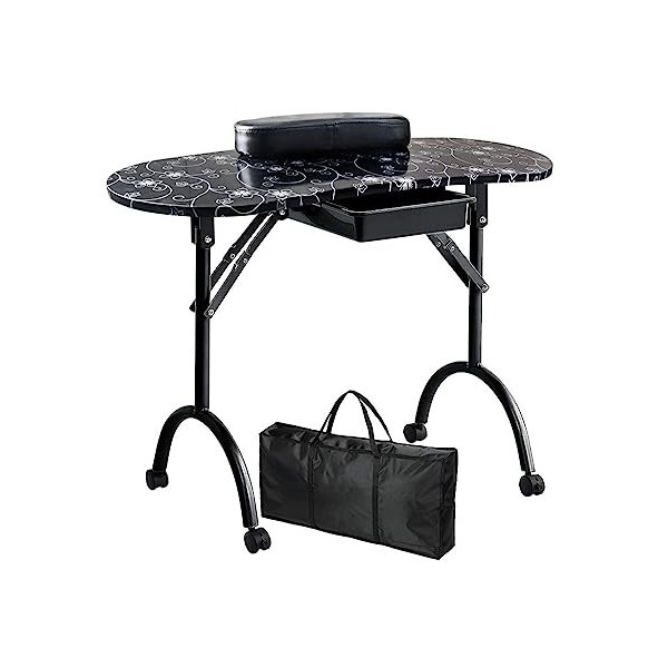 Table de Manucure Portable de Grande Capacité avec Étagères et Tiroirs  Table de Manucure Portable pour Prothésiste Ongulaire