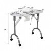 XJZKA Table de manucure pour Ongles Aspirateur Nails Salon Bureau Pliable Table de Technicien de beauté pour Spa Portable ave