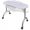 Chusui Table Manucure,Table Manucure Pliante,Table Onglerie Professionnel,Table à manucure Pliable avec roulettes Blanc