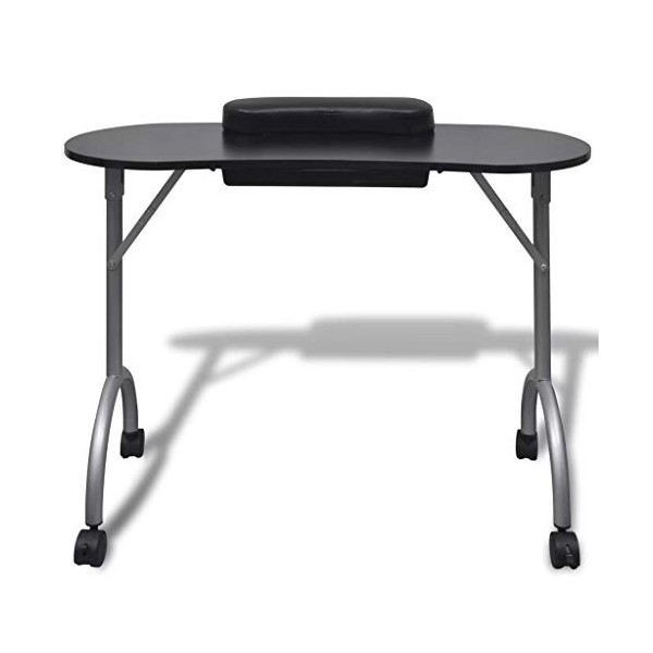 Table de Manucure Portative Pliable Professionnelle Silencieuse pour Salon de Beauté dArt avec un Repose-Poignet Table de Ma