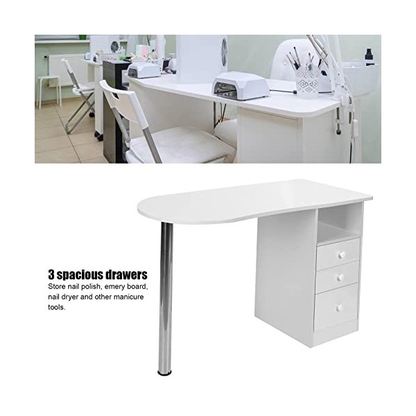 AYNEFY Bureau Dordinateur Bois avec Rangement, Table Détude Elégante Portable Support Métallique Solide Durable Table Manuc