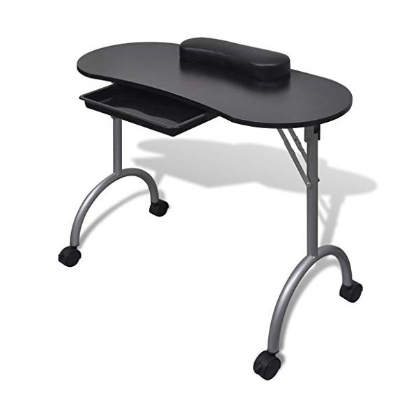 Table de Manucure Portative Pliable Professionnelle Silencieuse pour Salon de Beauté dArt avec un Repose-Poignet Table de Ma