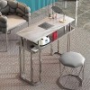 Table de Manucure Portable Multifonctionnelle Table de Rangement Ouverte à Double Couche Bureau de Travail pour Salon de Beau